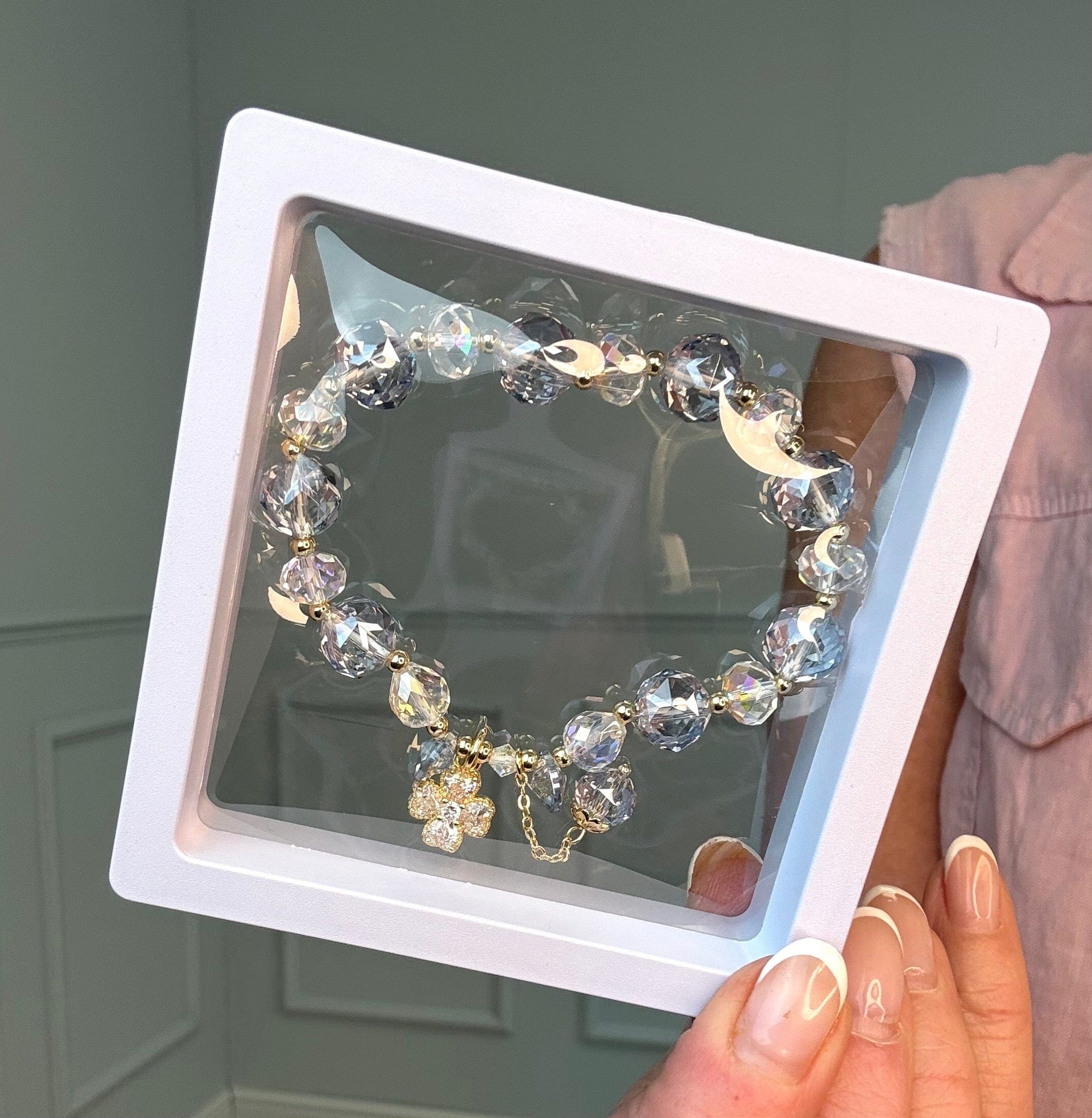 Gold Crystal Beaded Charm Bracelet gift boxed - Susie's Boutique