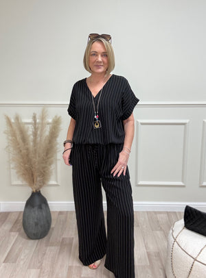 Monroe Pinstripe V-Neck Co-Ord Set 10-18