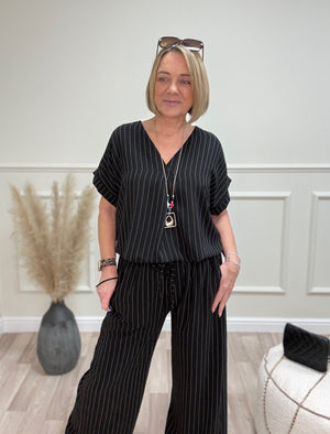 Monroe Pinstripe V-Neck Co-Ord Set 10-18