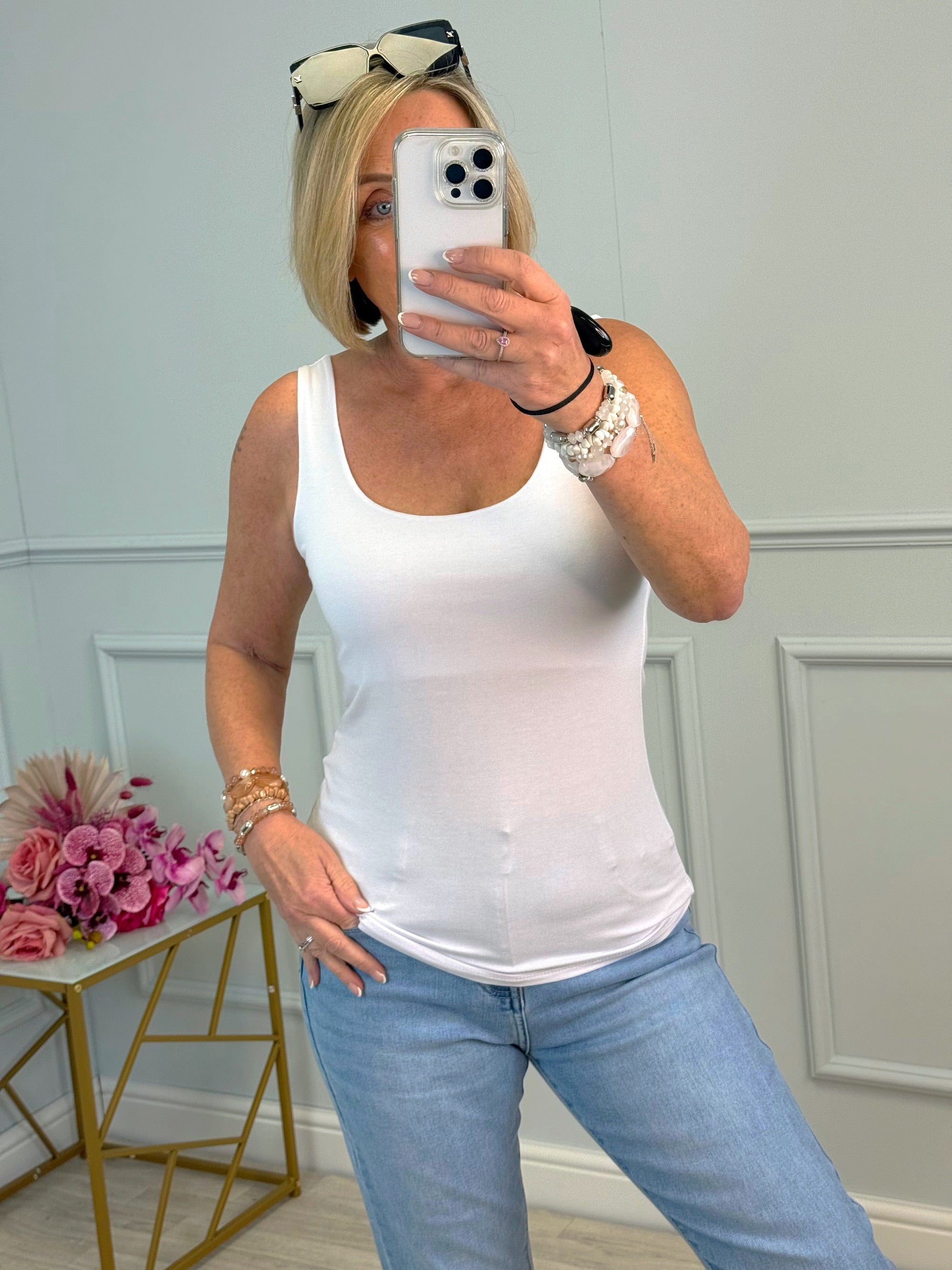 Essential Panel Vest 8-16  White - Susie's Boutique