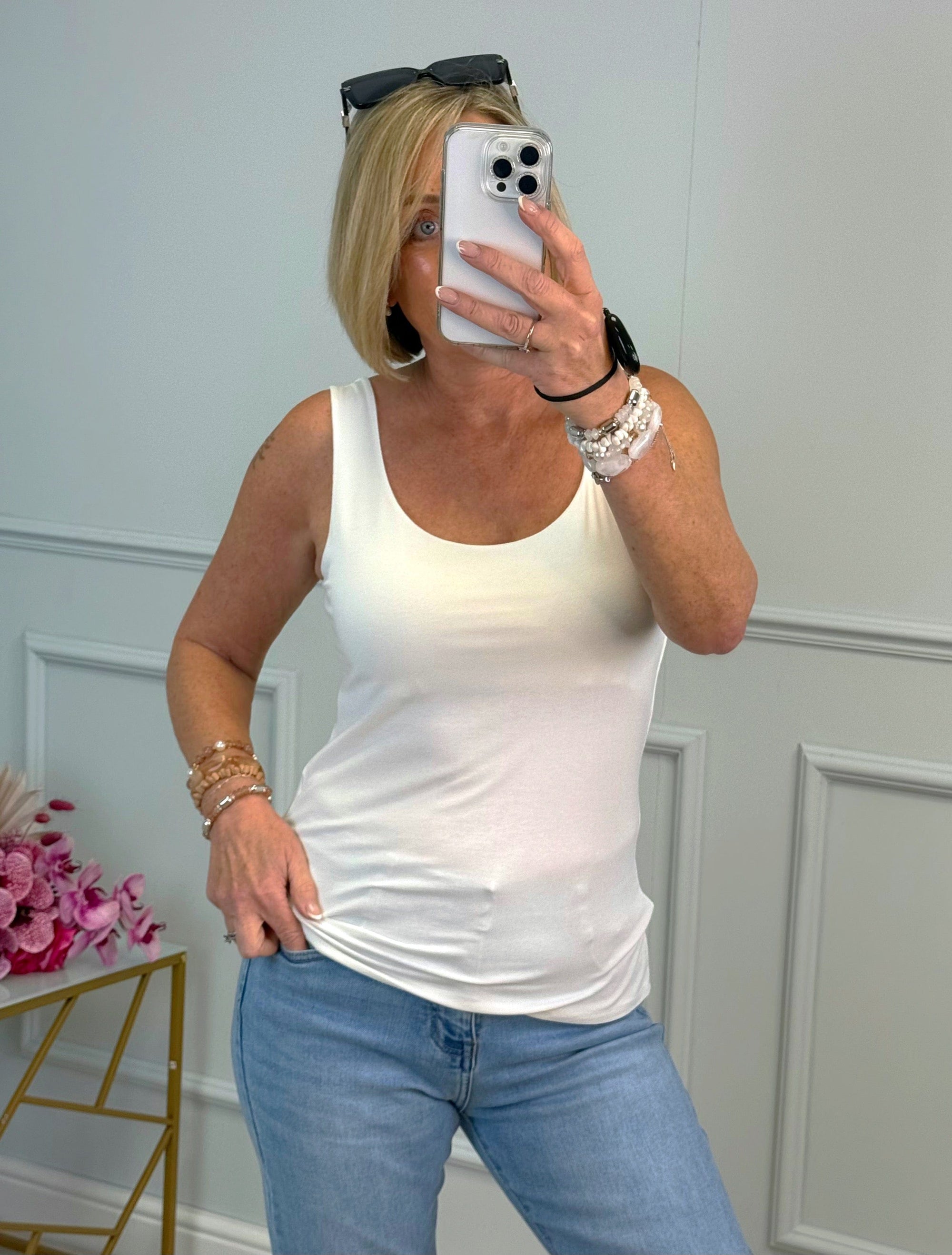Essential Panel Vest 8-16  Cream - Susie's Boutique