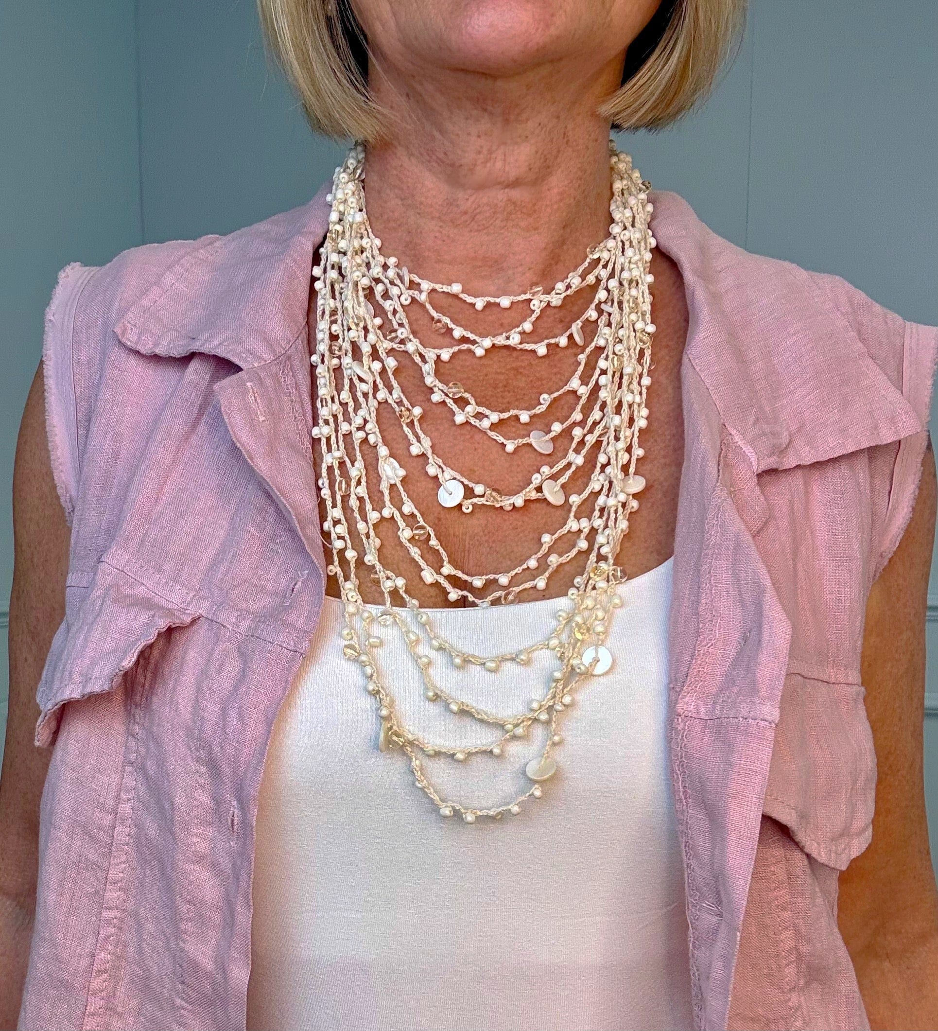 Multi-Strand Shell & Bead Layered Necklace - Susie's Boutique