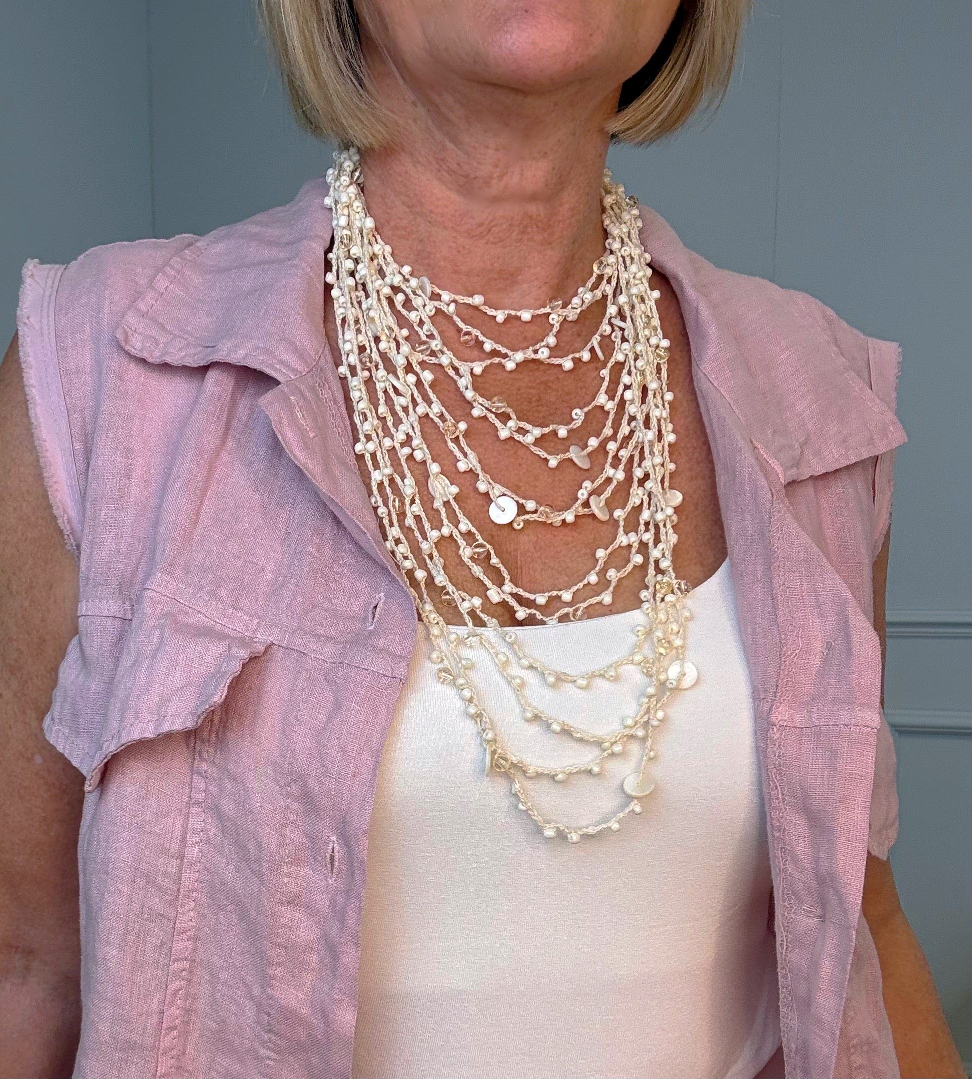 Multi-Strand Shell & Bead Layered Necklace - Susie's Boutique