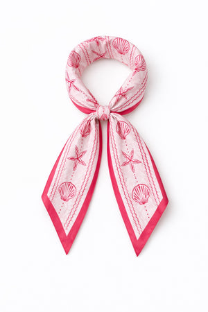 Silk Feel Satin Neck Tie Scarf – Printed Square