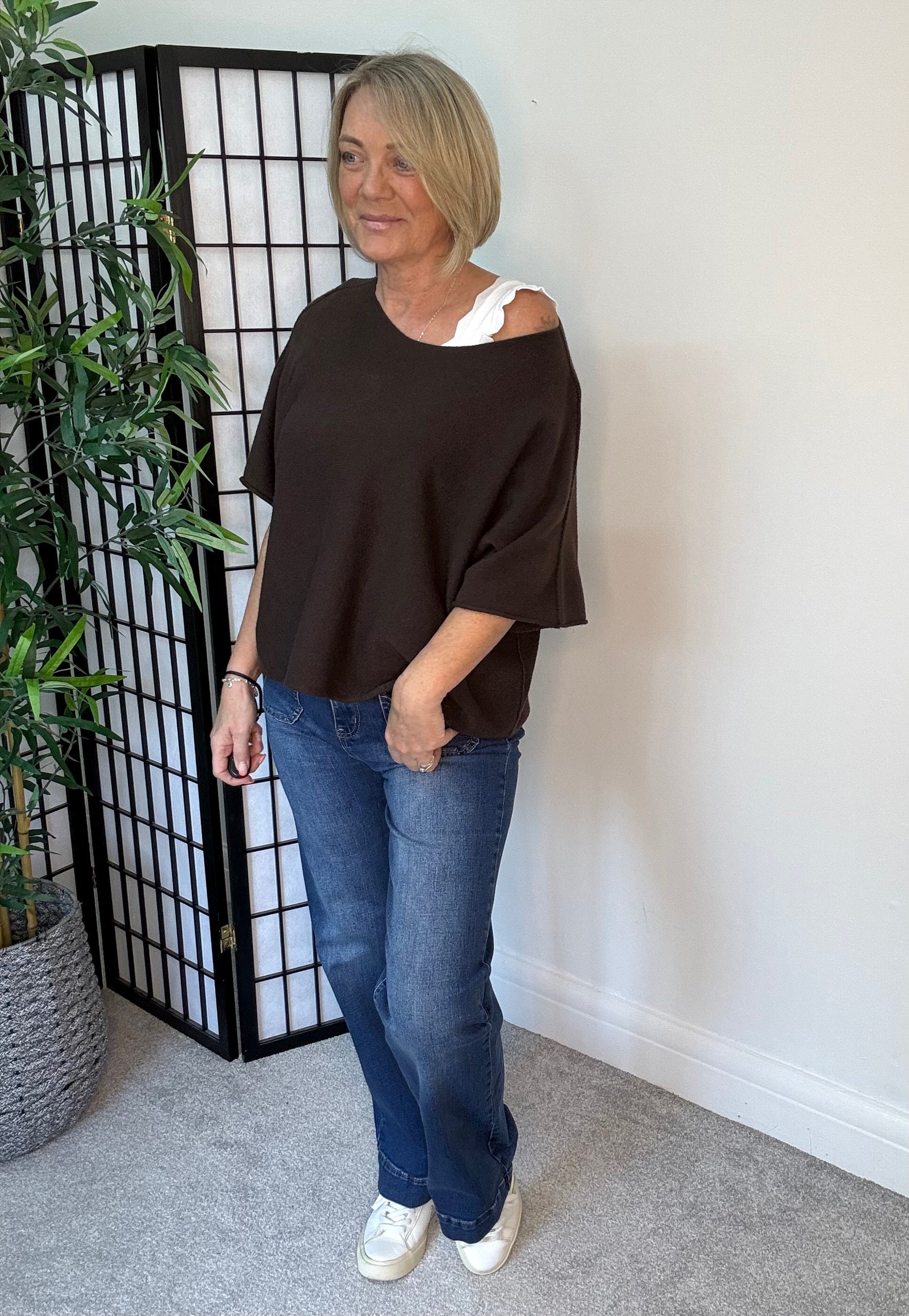 Serelai Luxe Wide-Sleeve Jumper 8-18 Chocolate