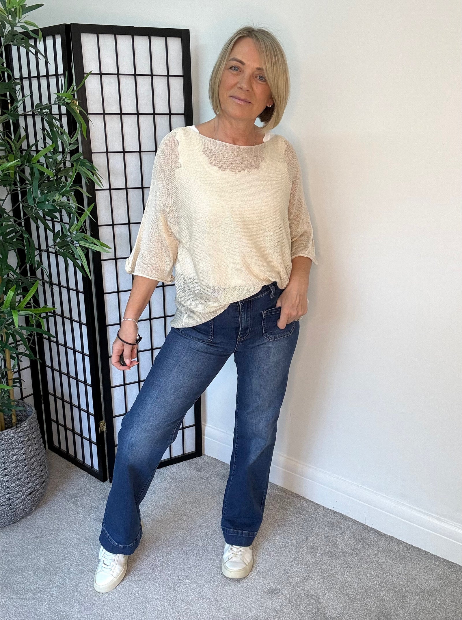 Tia Lightweight Sheer Knit Top 8-20