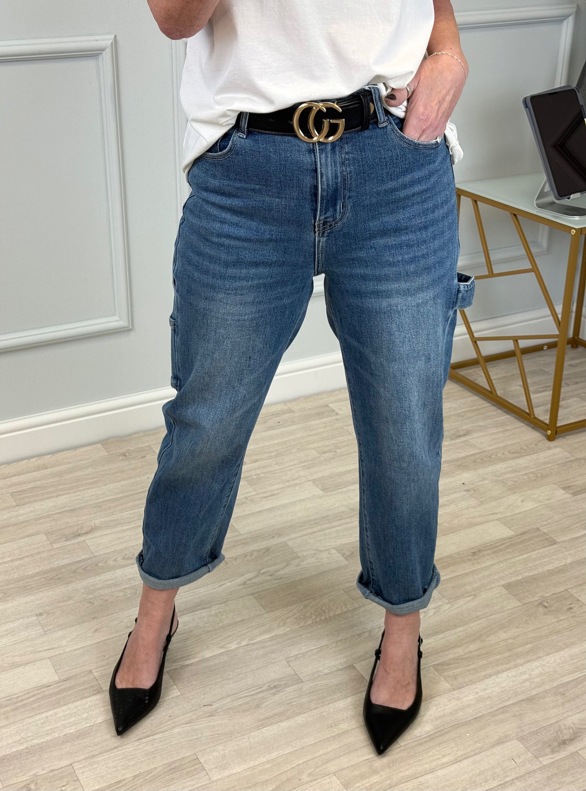 Evelyn Stretch Retro Barrel Jeans 10-20 - Susie's Boutique