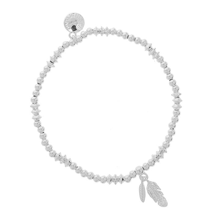 Stackable Silver Plated Feather Bracelet