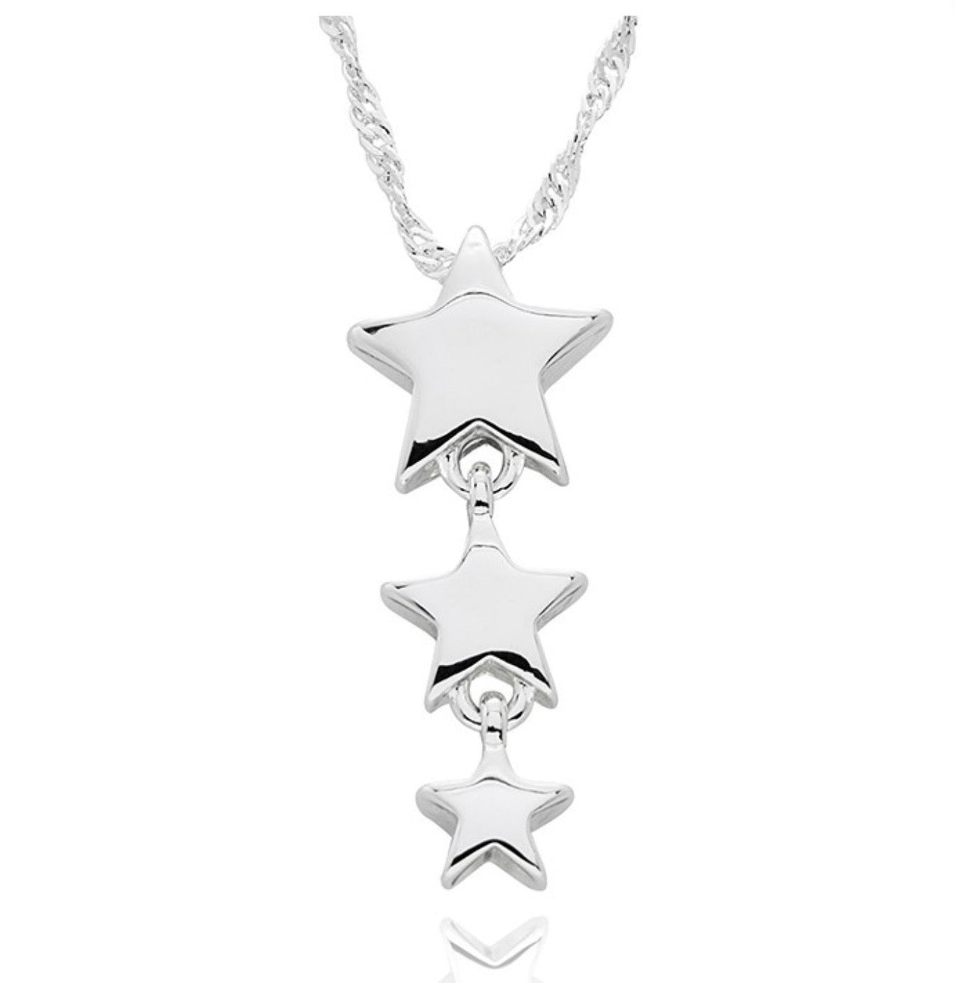 Celestial Modern Stars Silver Plated Necklace