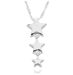 Celestial Modern Stars Silver Plated Necklace