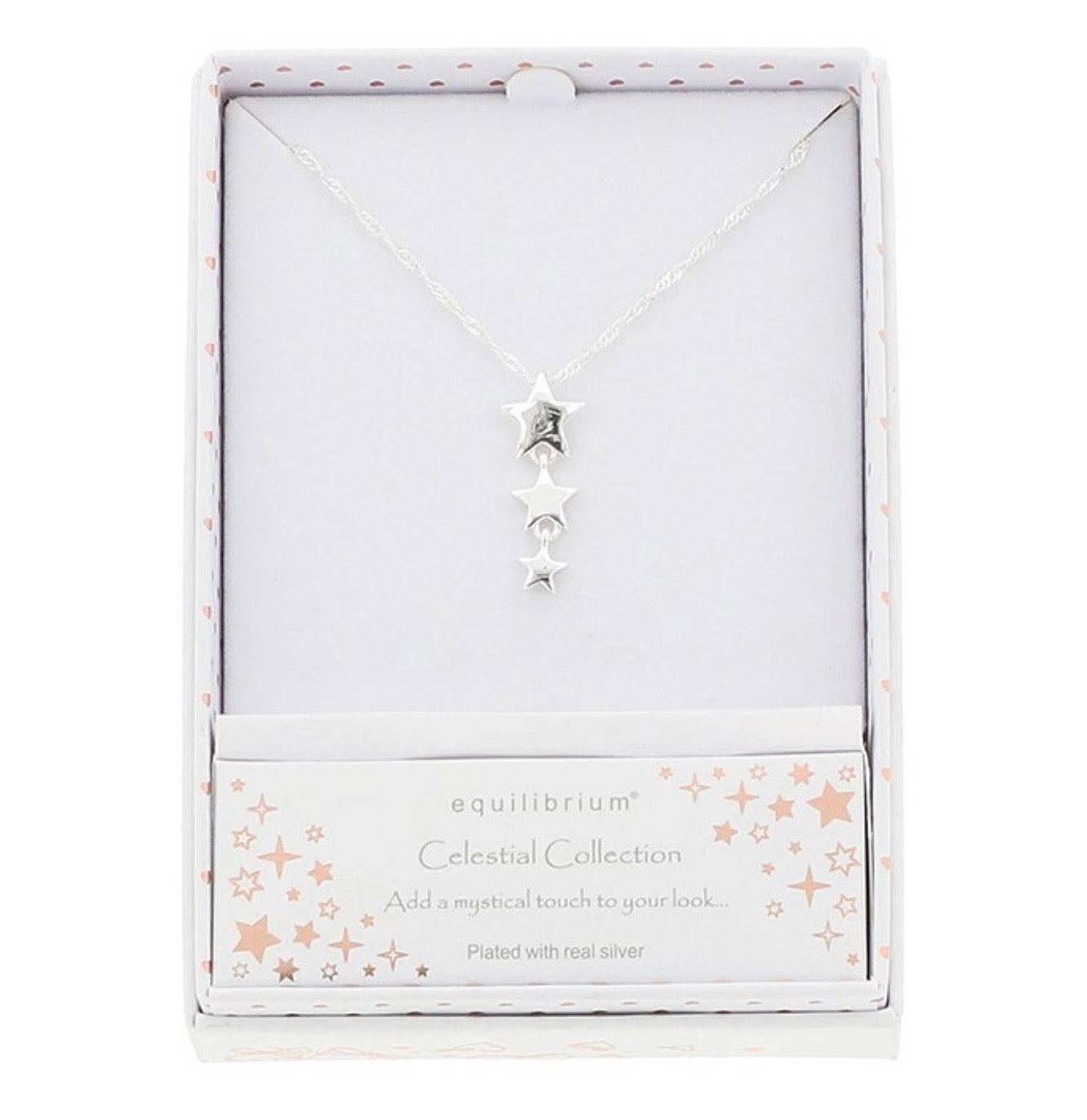 Celestial Modern Stars Silver Plated Necklace