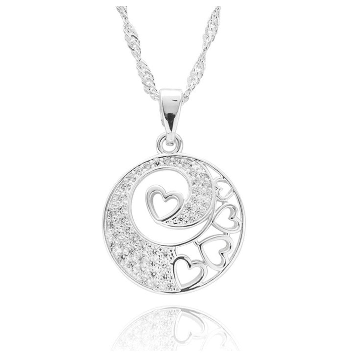 Eternal Heart Swirl Silver Plated Necklace