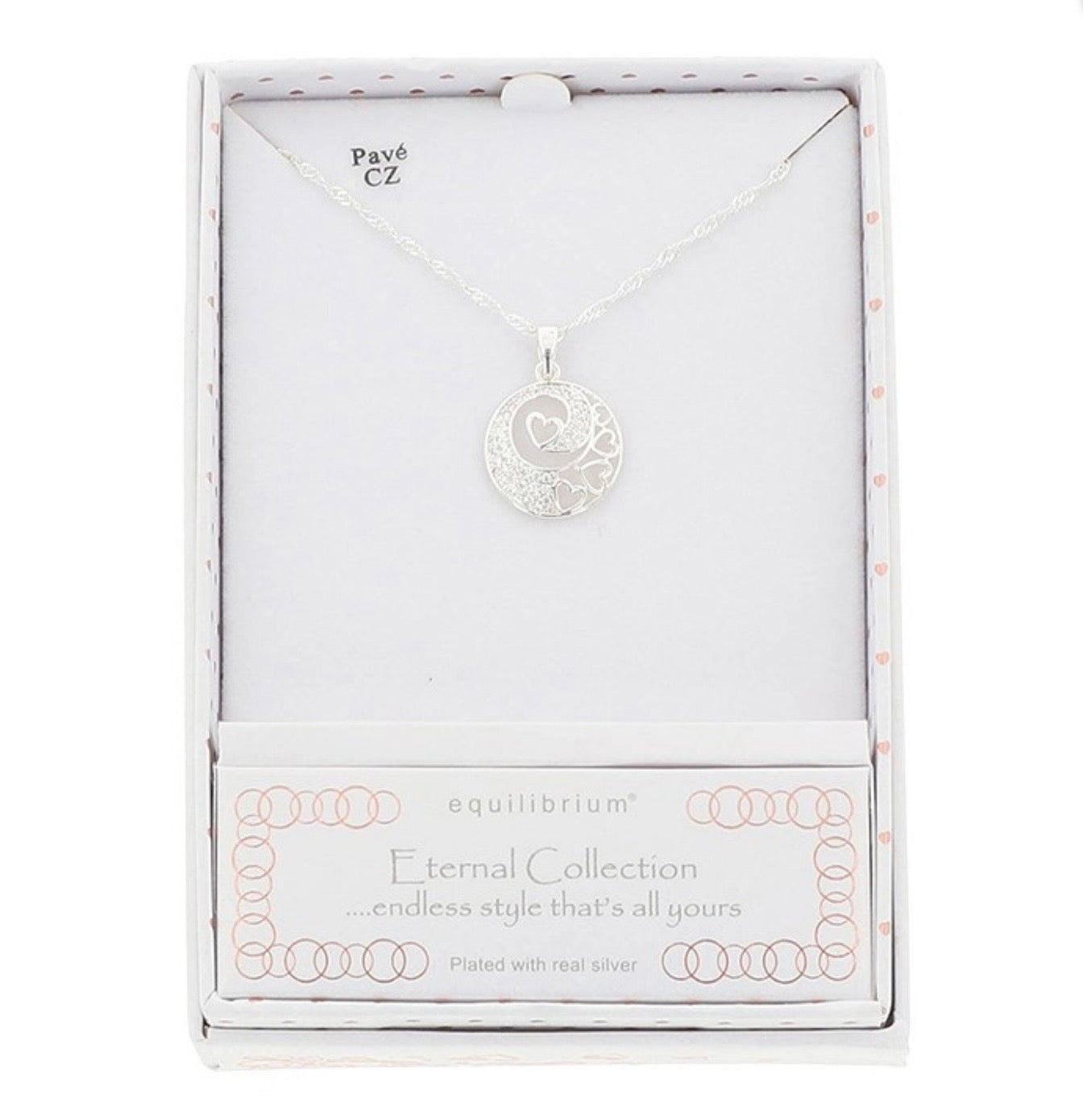 Eternal Heart Swirl Silver Plated Necklace