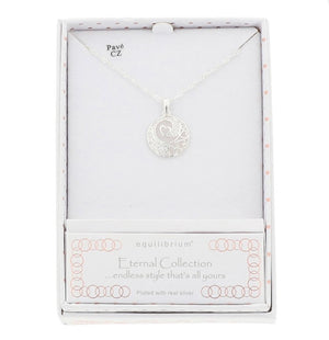 Eternal Heart Swirl Silver Plated Necklace