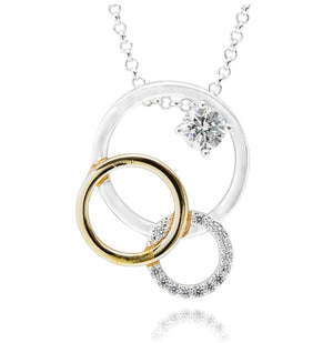 Eternal Two Tone 3 Circles Necklace
