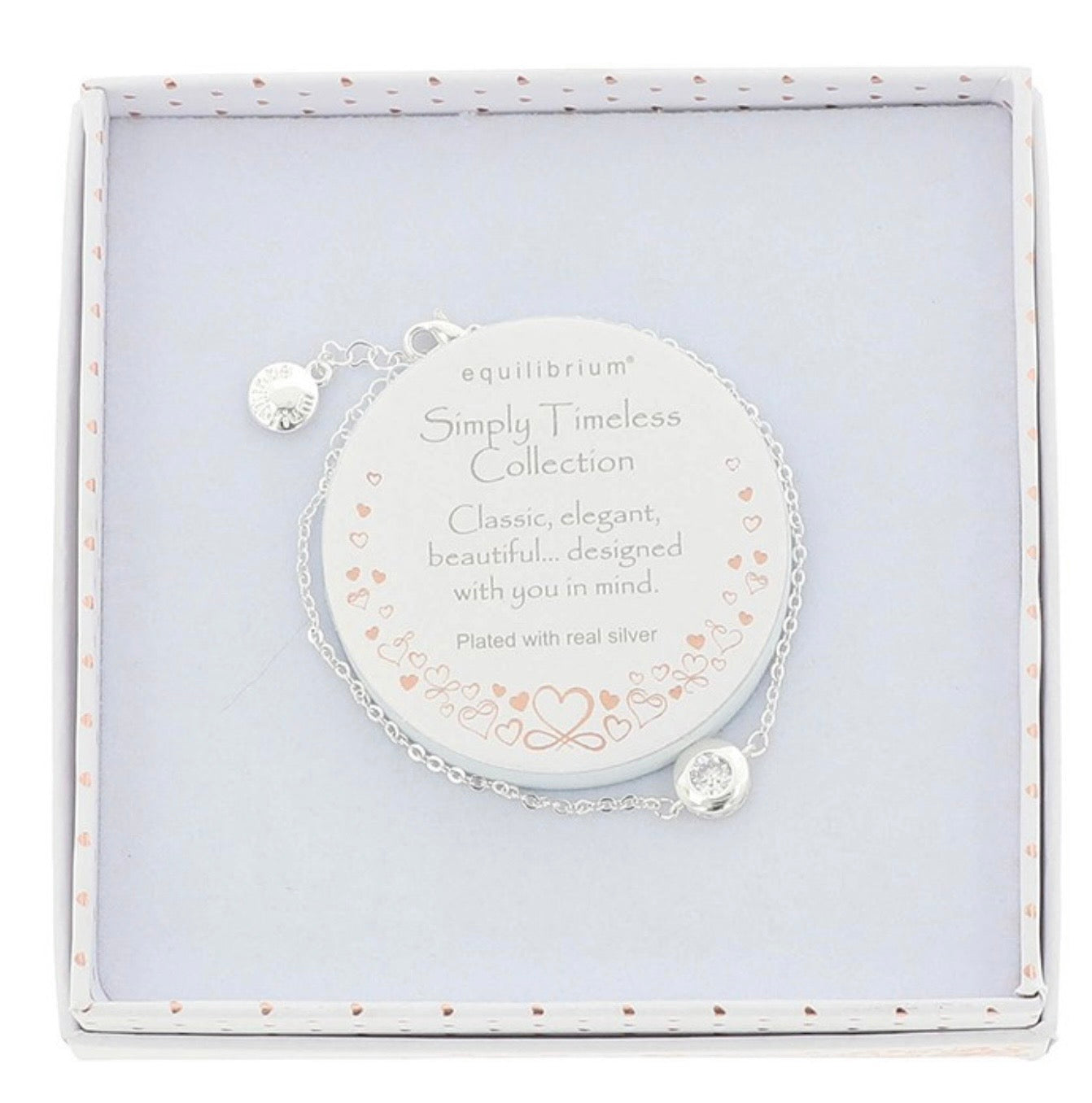 Simply Timeless Modern Sparkle Silver Plated Bracelet