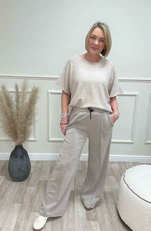 Alexandria Wide Straight Leg Trousers 8-18 Latte