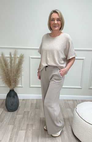 Alexandria Wide Straight Leg Trousers 8-18 Latte