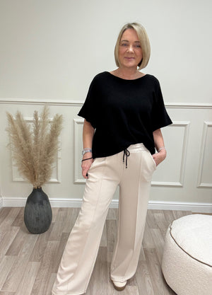 Alexandria Wide Straight Leg Trousers 8-18 Sand