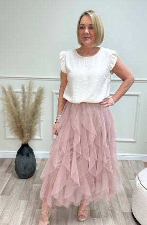 Lori Mesh Tulle Skirt 8-18 Pink