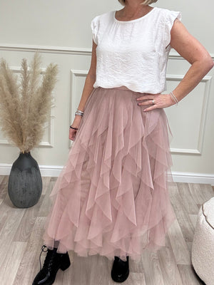 Lori Mesh Tulle Skirt 8-18 Pink