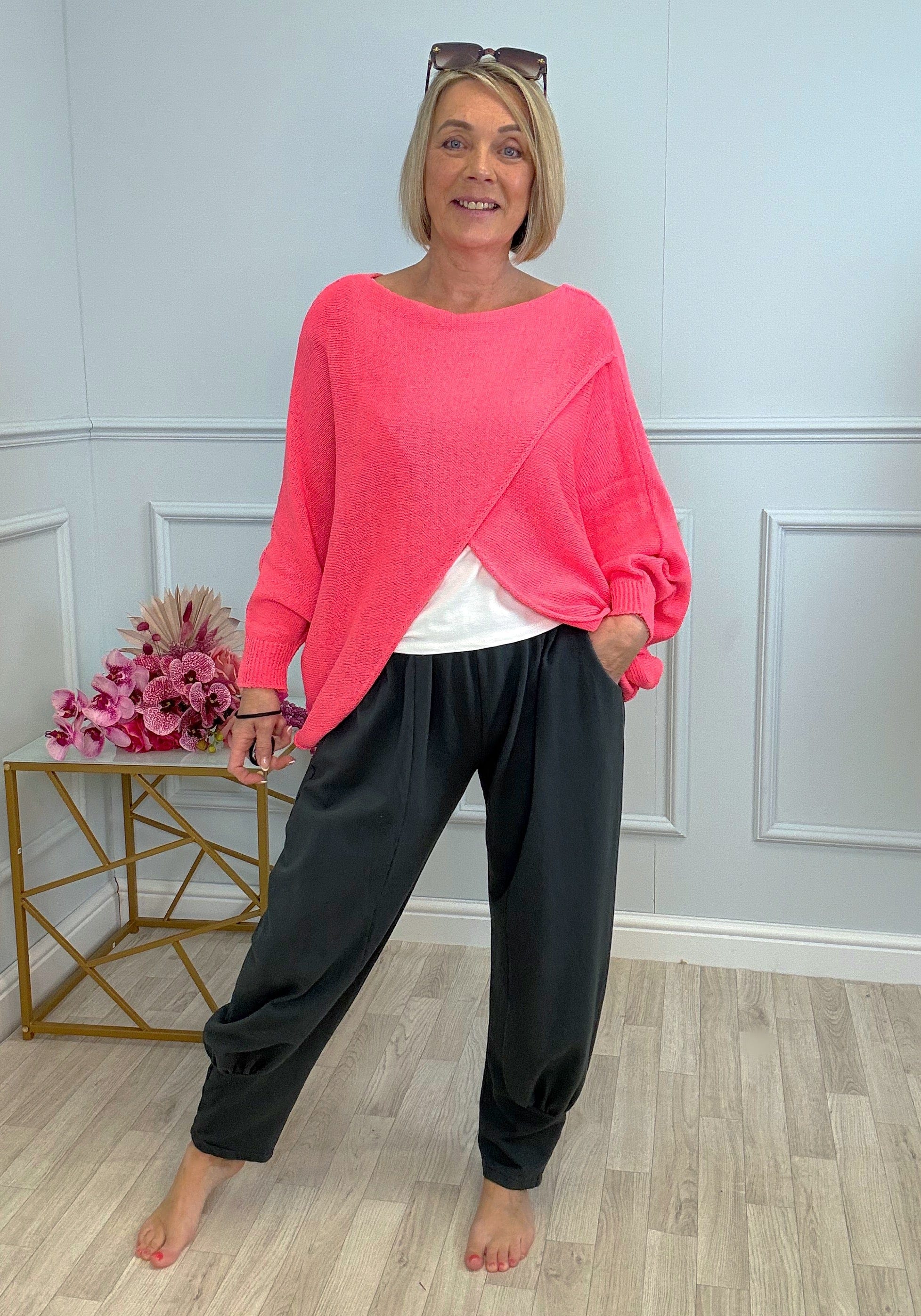 Orla Batwing Crossover Jumper 10-20 Coral Crush