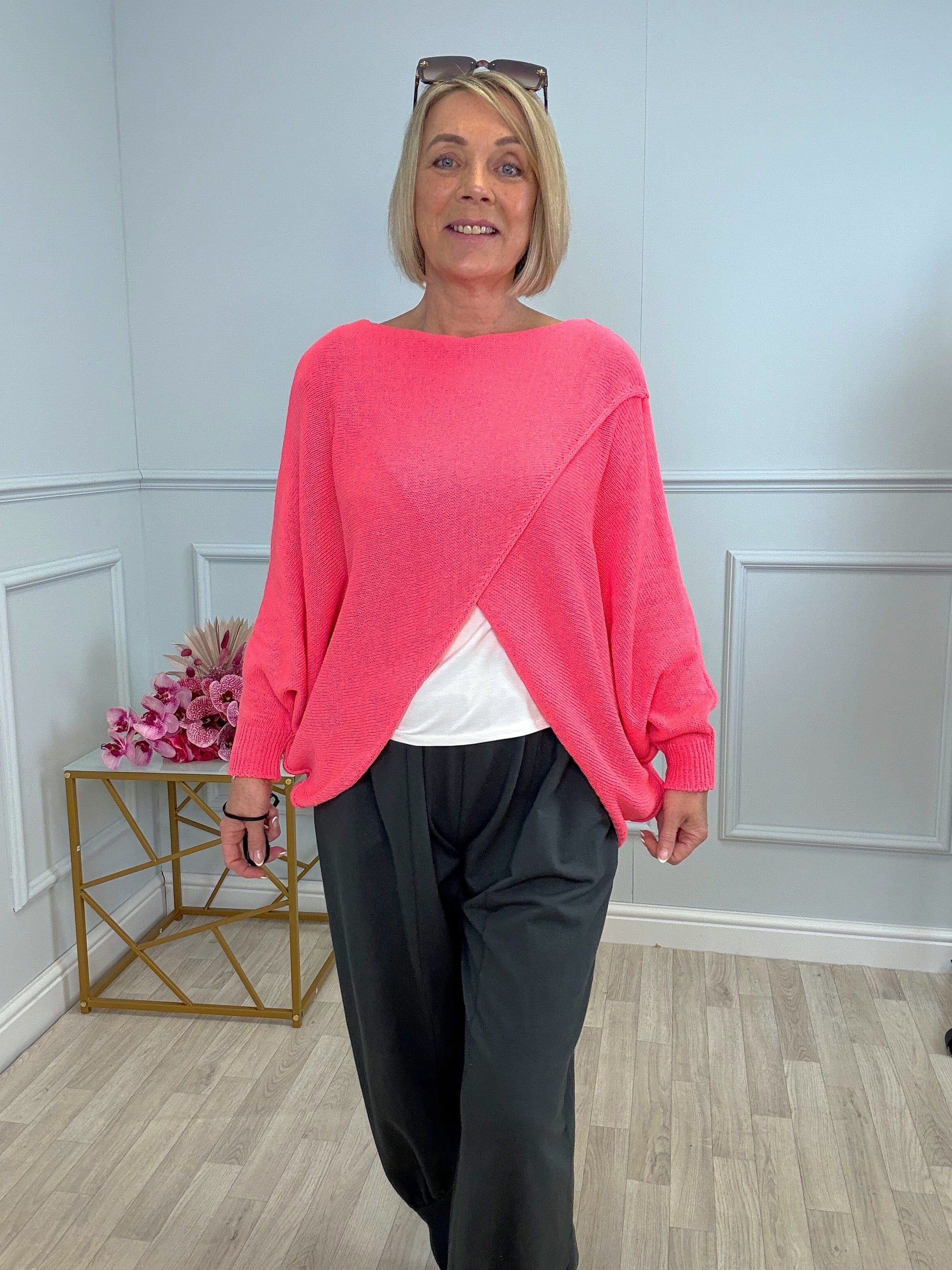 Orla Batwing Crossover Jumper 10-20 Coral Crush
