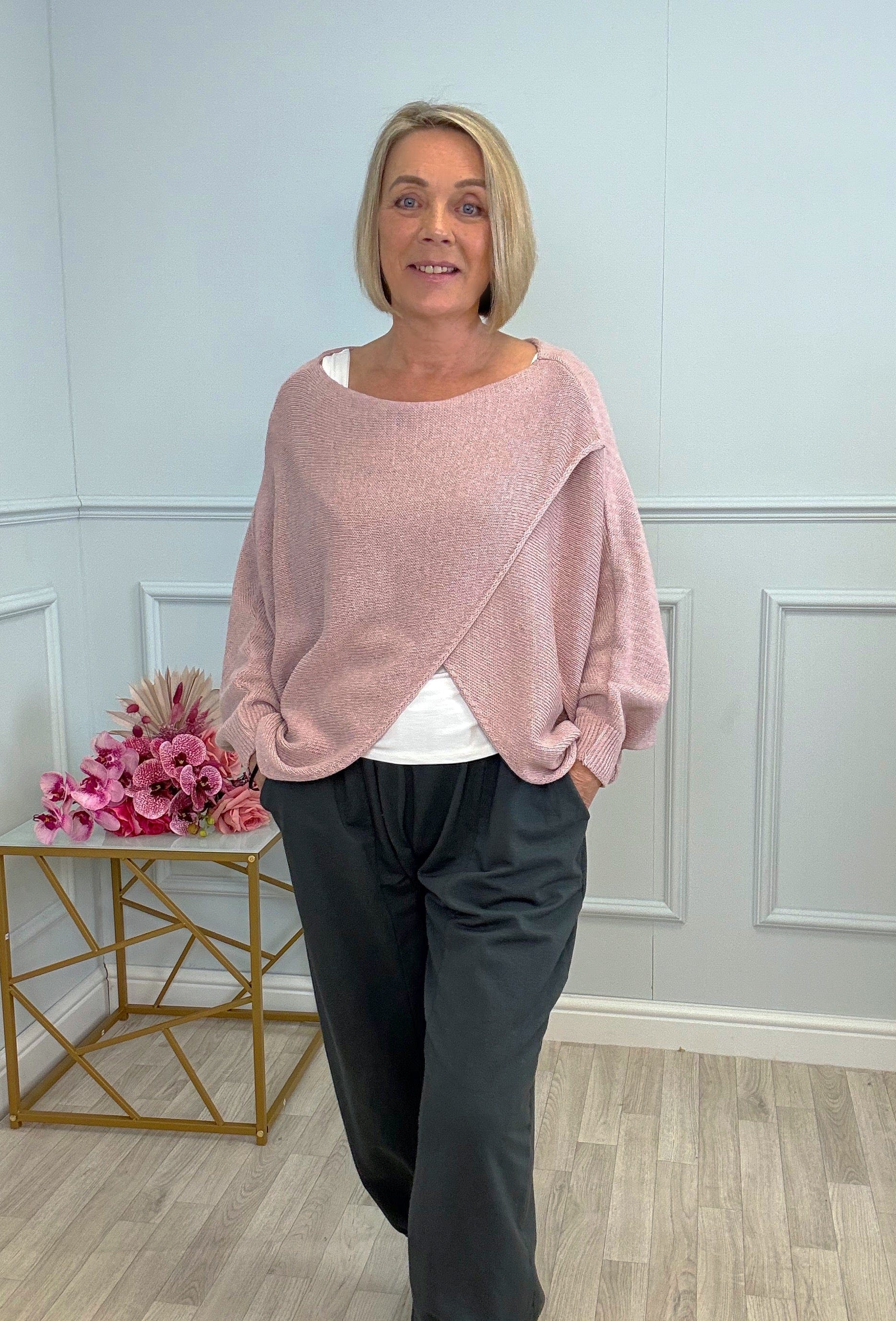 Orla Batwing Crossover Jumper 10-20 Pink