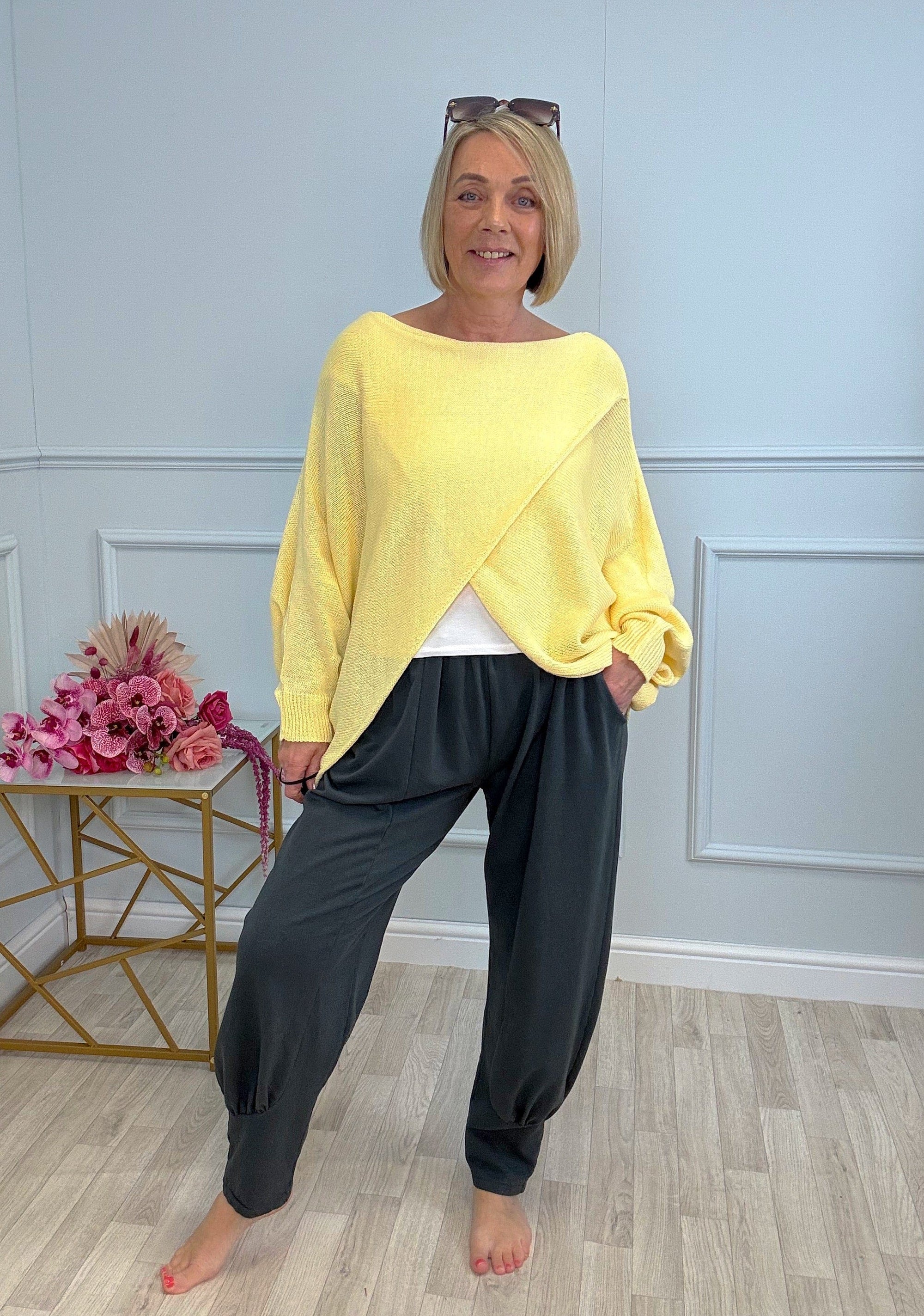 Orla Batwing Crossover Jumper 10-20 Lemon