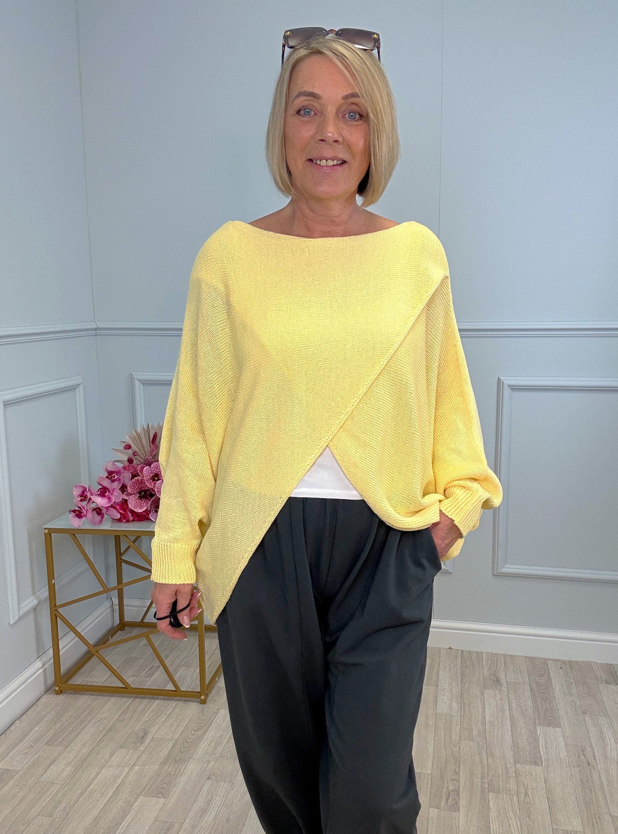Orla Batwing Crossover Jumper 10-20 Lemon