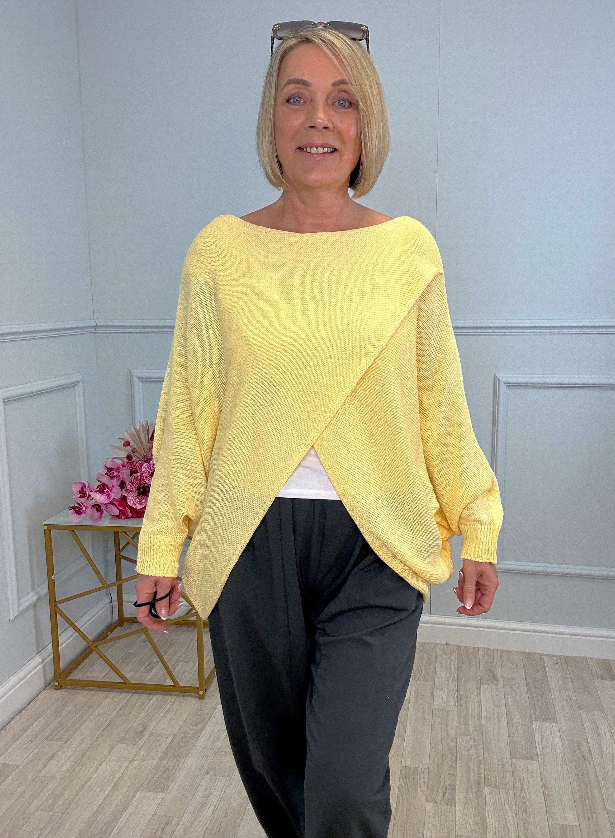 Orla Batwing Crossover Jumper 10-20 Lemon