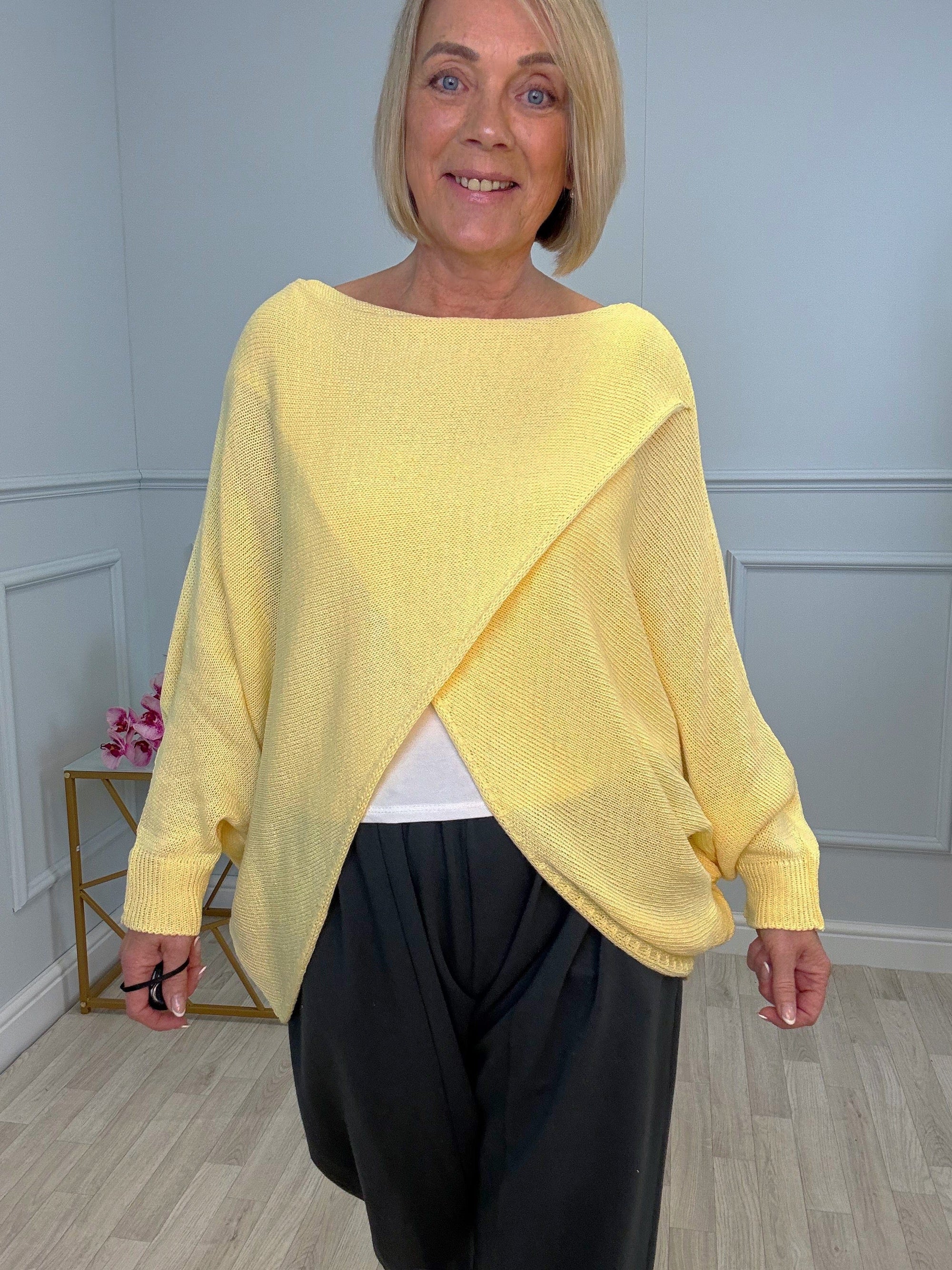 Orla Batwing Crossover Jumper 10-20 Lemon