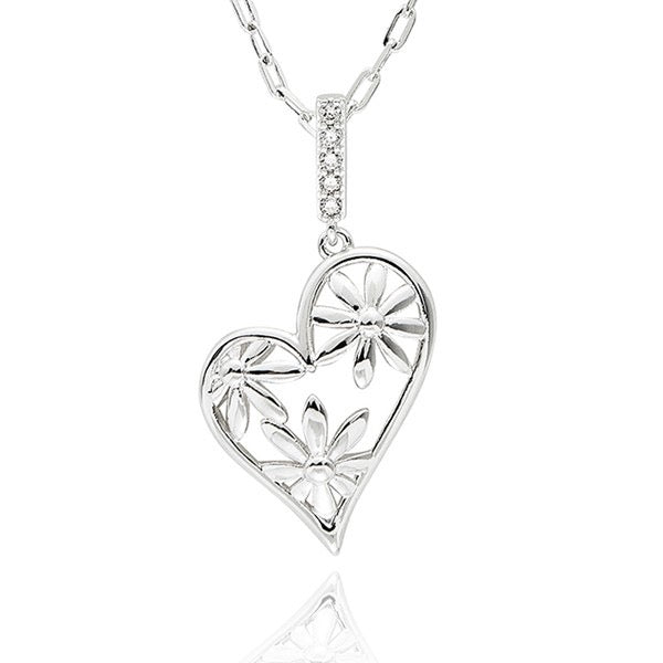 Daisy Heart Pendant Necklace