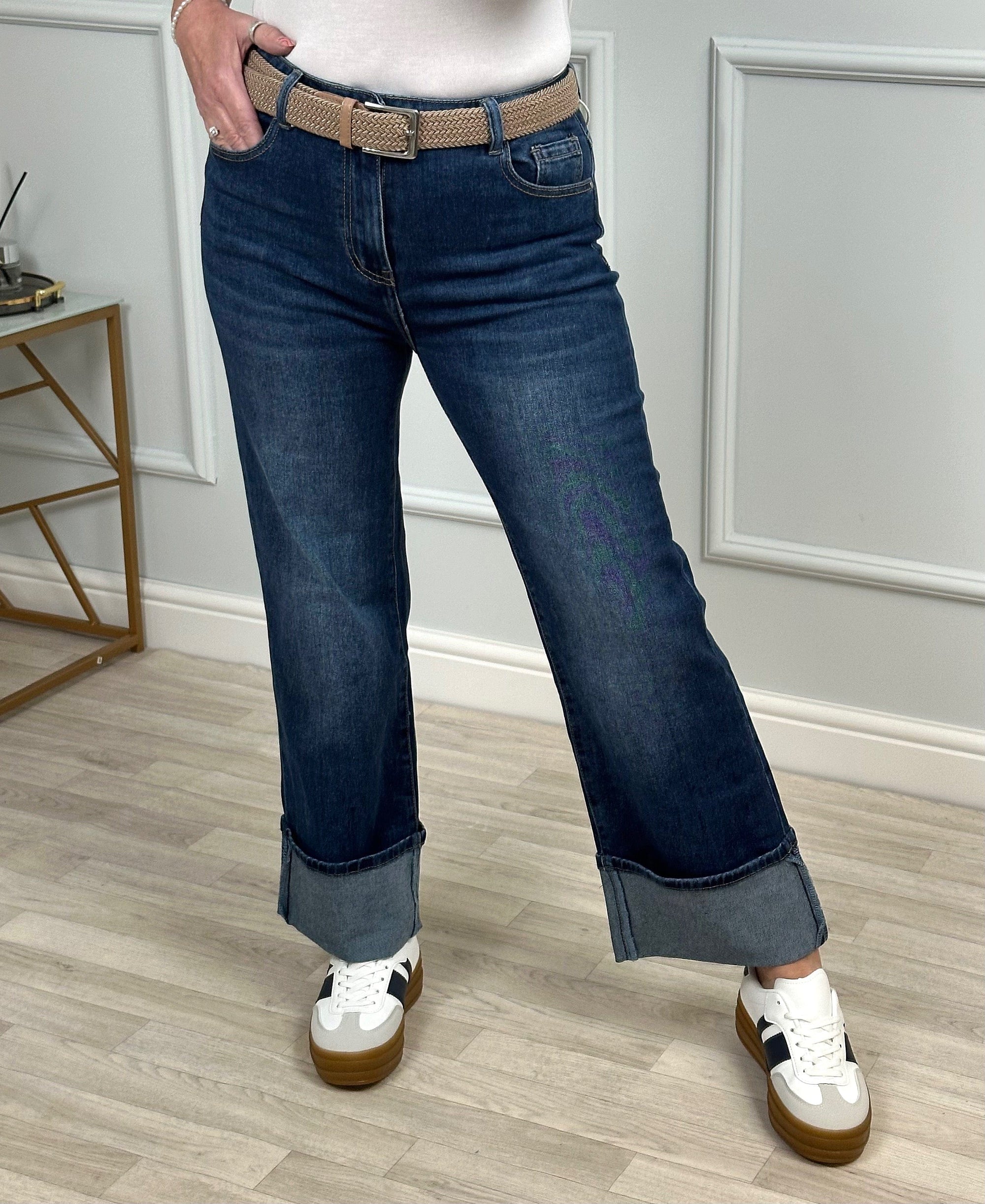 G-Smack Bethany Cuffed Hem Straight Leg Retro jeans 8-18 - Susie's Boutique
