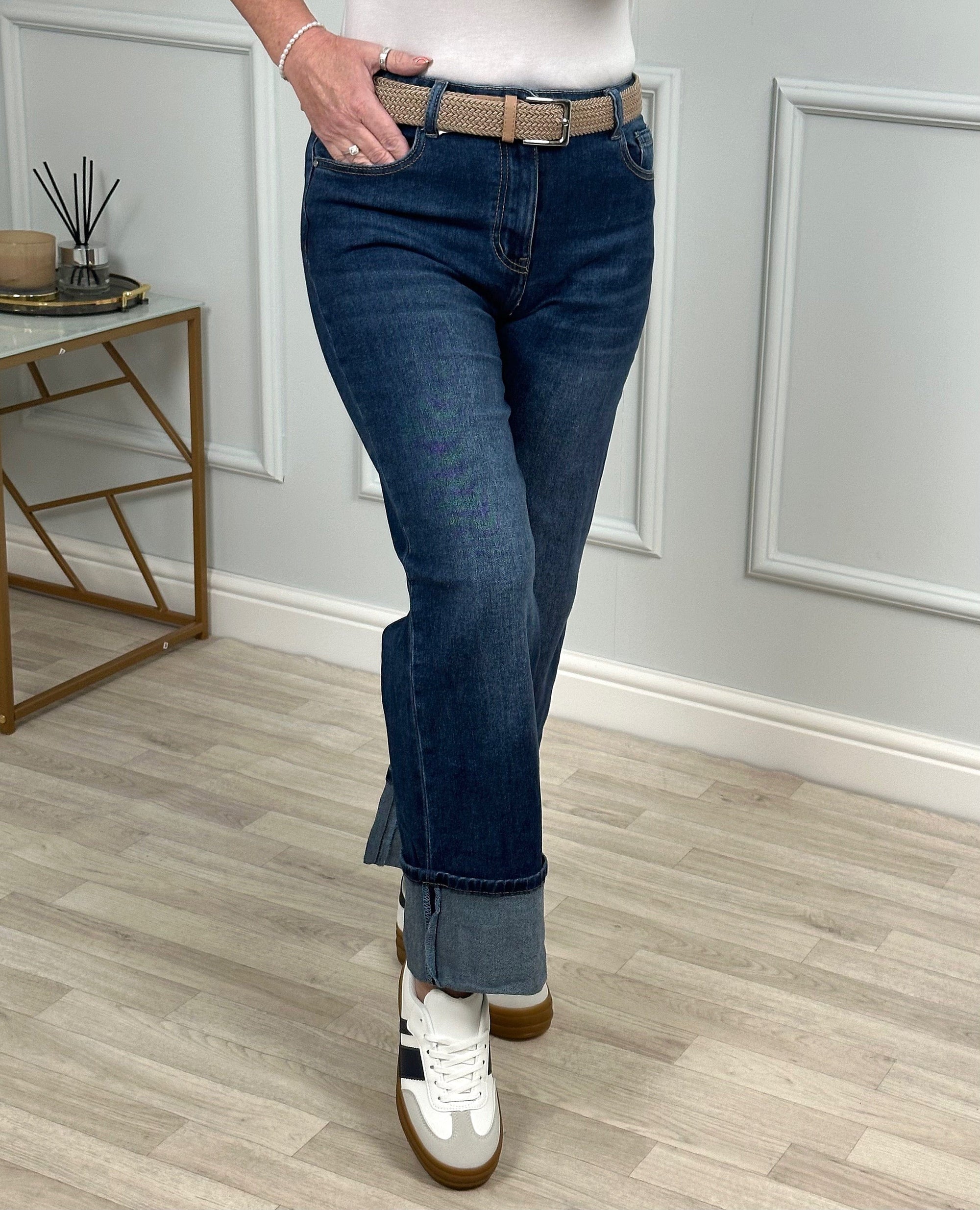 G-Smack Bethany Cuffed Hem Straight Leg Retro jeans 8-18 - Susie's Boutique