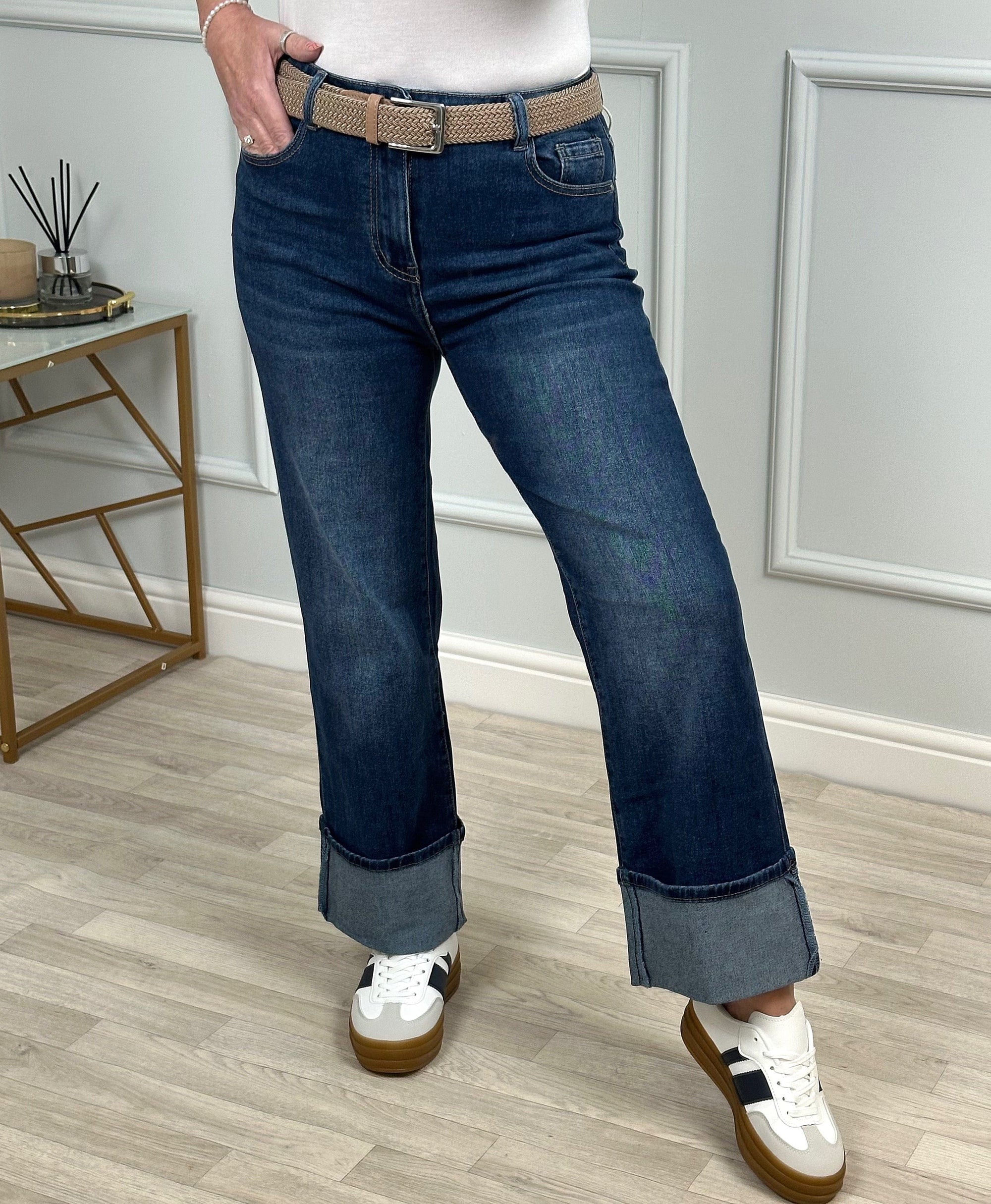 G-Smack Bethany Cuffed Hem Straight Leg Retro jeans 8-18 - Susie's Boutique