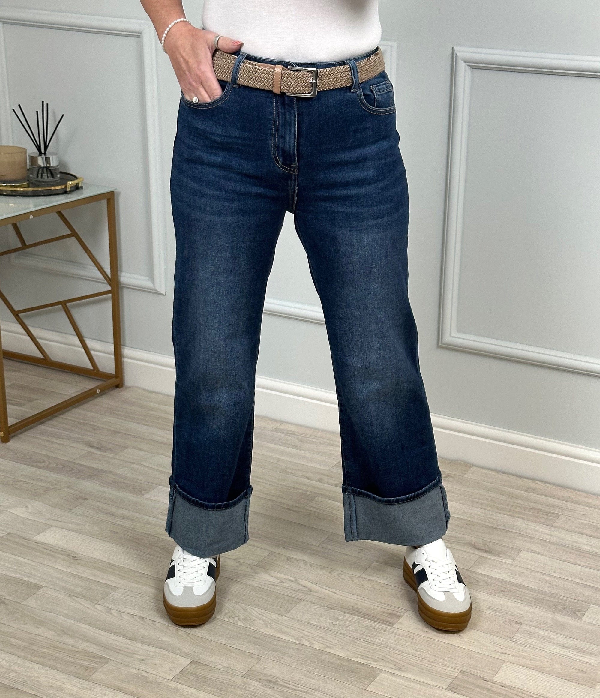G-Smack Bethany Cuffed Hem Straight Leg Retro jeans 8-18 - Susie's Boutique