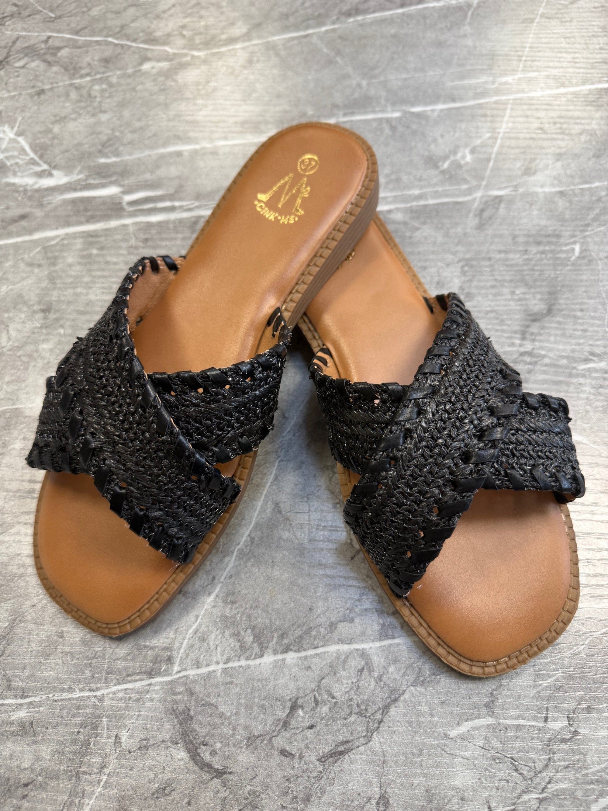 Raya Woven Crossover Sliders sandals