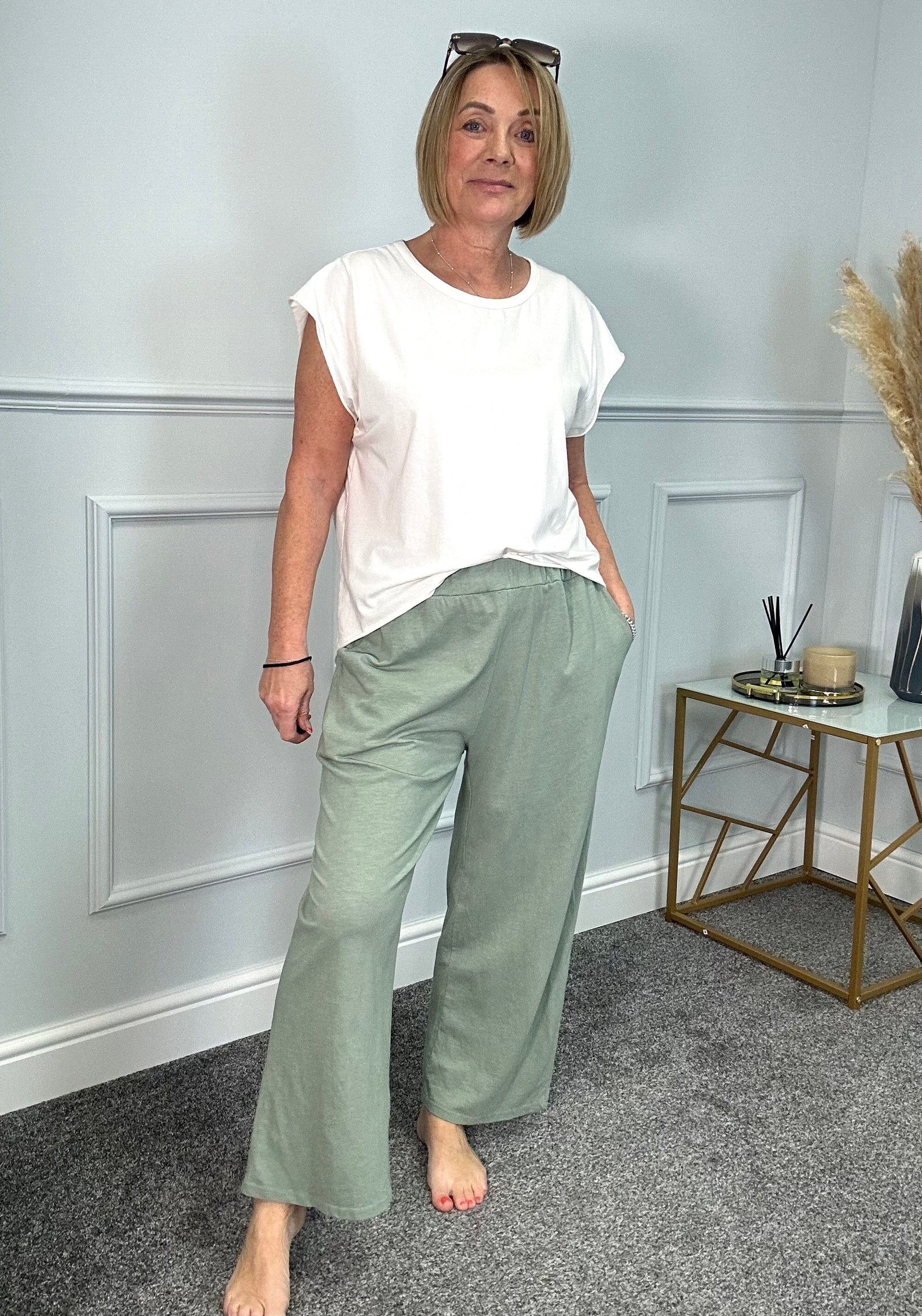 Tabitha Stretch Pocket Trouser 8-18 Khaki - Susie's Boutique