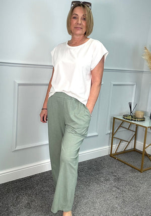 Tabitha Stretch Pocket Trouser 8-18 Khaki - Susie's Boutique