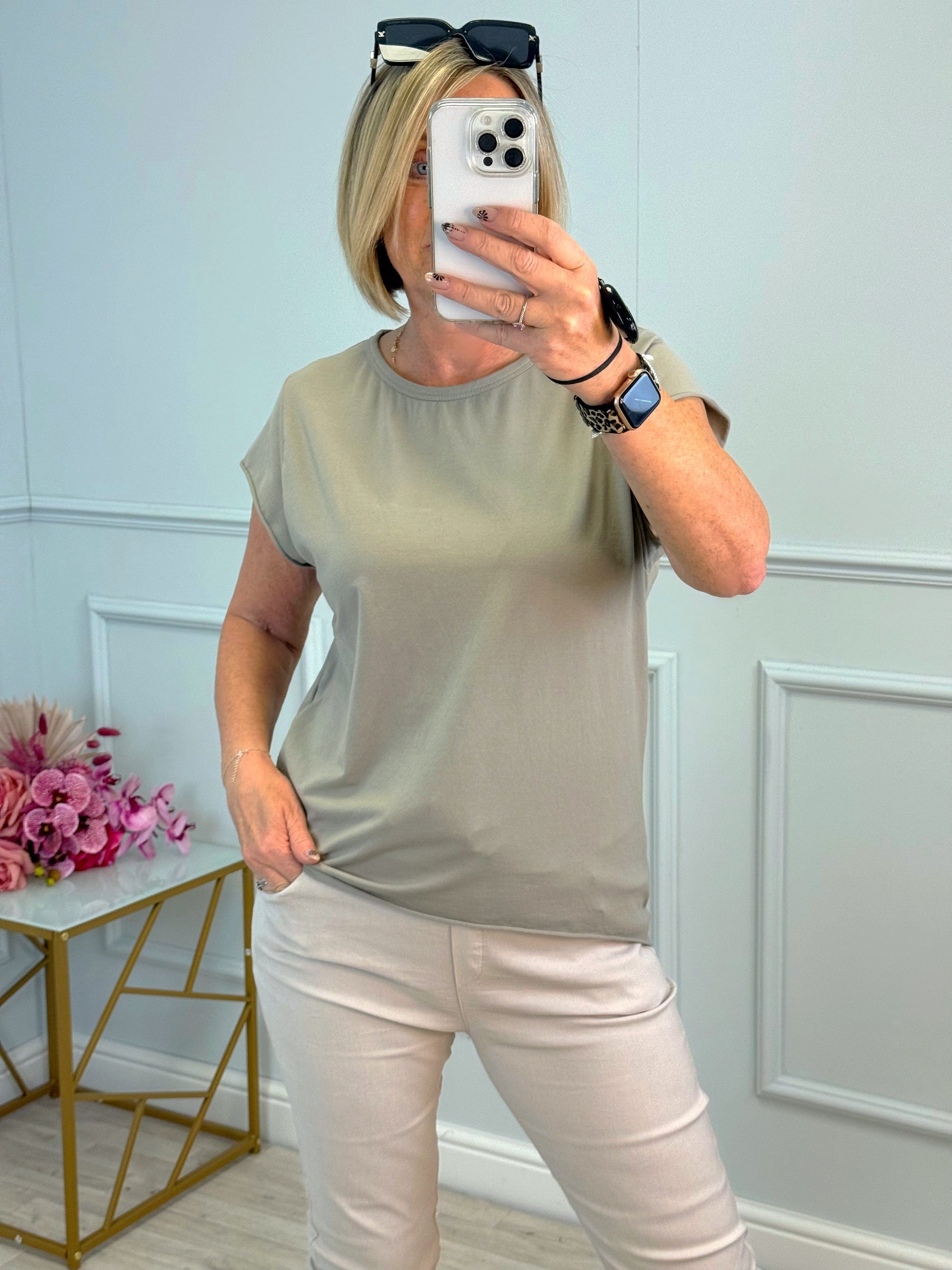 Lottie Dip Hem Essential T-Shirt  8-16 Mocha