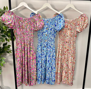 Imani Floral Magic Midi Dress 8-22 Blue ZU808-3 - Susie's Boutique