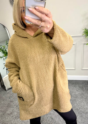 Willow Teddy Fleece Hoodie 10-18 Camel - Susie's Boutique