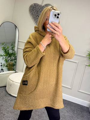 Willow Teddy Fleece Hoodie 10-18 Camel - Susie's Boutique