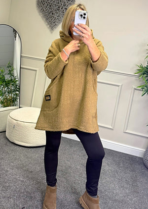 Willow Teddy Fleece Hoodie 10-18 Camel - Susie's Boutique