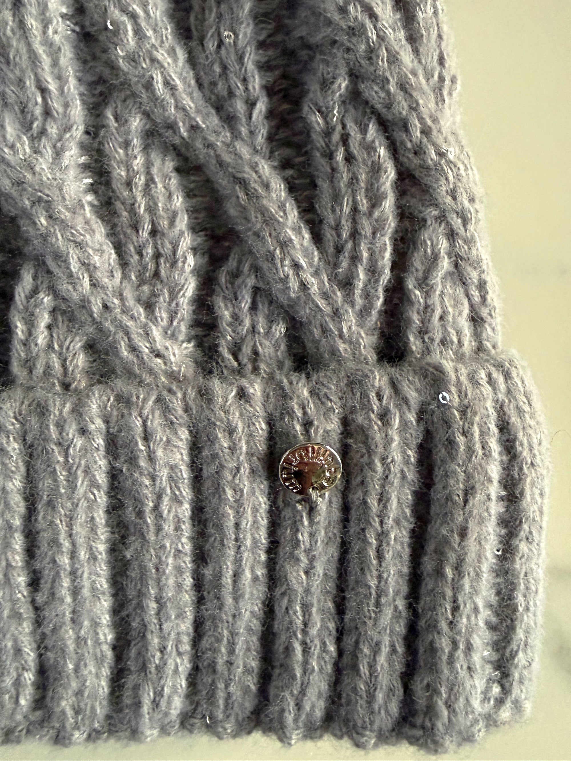 Metallic Fleck Cable Knit Pom Pom Hat – Fleece Lined