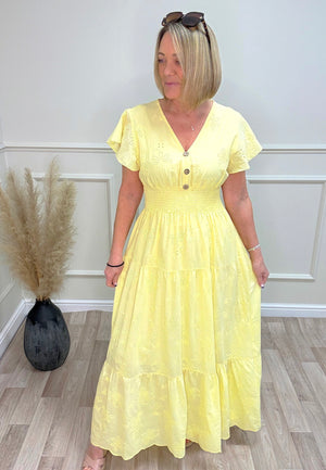 Holly Broderie Anglaise V-Neck Magic Maxi Dress 8-18