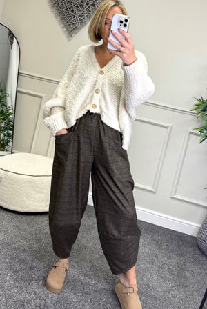 Lauren Cocoon Jogger/Pants 10-20 Chocolate Check - Susie's Boutique
