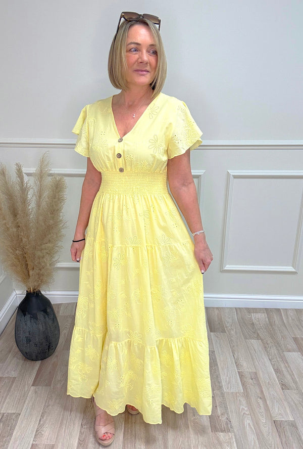 Holly Broderie Anglaise V-Neck Magic Maxi Dress 8-18