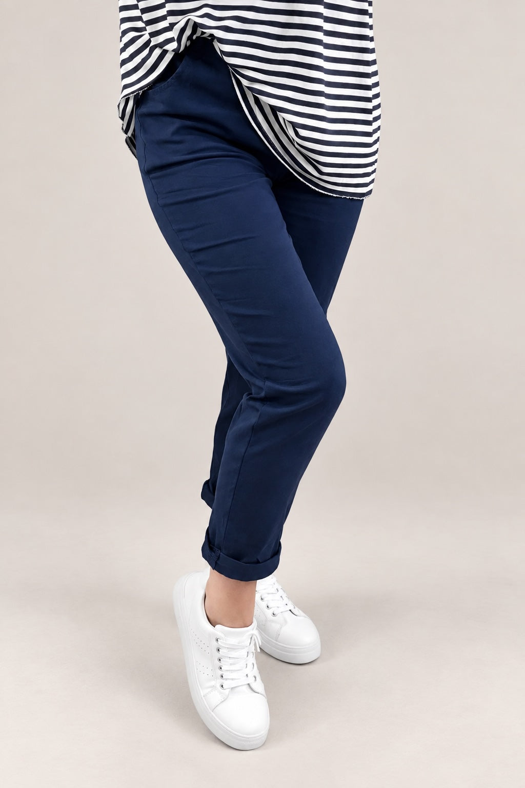 Julia Navy Magic Trousers Front
